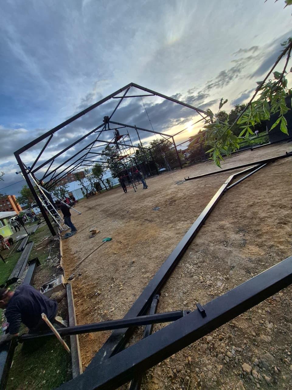 Carpa hangar instalada