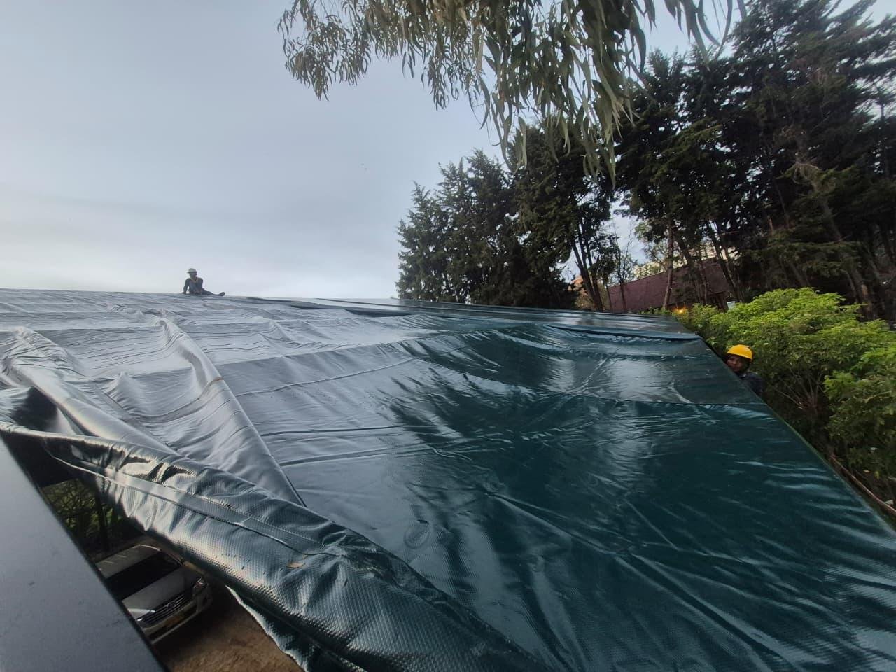 Carpa industrial instalada